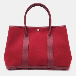 Hermes Red Leather Garden Party 36 bag