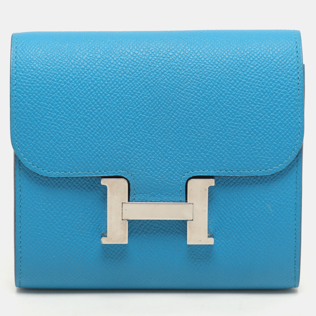 luxury-women-hermes-used-handbags-p1149636-005 Hermes Bleu Zanzibar Epsom Leather Constance Compact Wallet