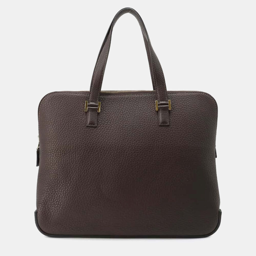 luxury-women-hermes-used-handbags-p1150476-001 Hermes Brown Fjord Leather Escapada Shoulder Bag