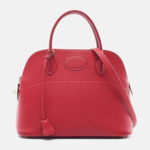 Hermes Rouge Vif Ardennes Leather Bolide 31 Shoulder Handbag