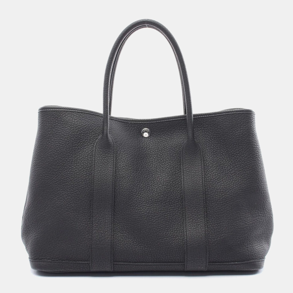 Hermes Black Negonda Leather Garden Party 36 Tote Bag