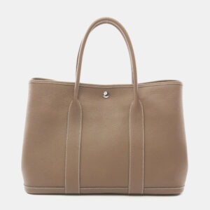 Hermes Etoupe Grey Brown Negonda Leather Garden Party 36 Tote Bag