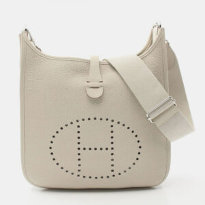 Hermes Etoupe Grey/Beige Tone Clemence Leather Evelyne 29 Shoulder Bag
