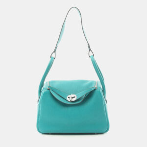 Hermes Vert Vertigo Taurillon Clemence Leather Lindy 26 Shoulder Bag
