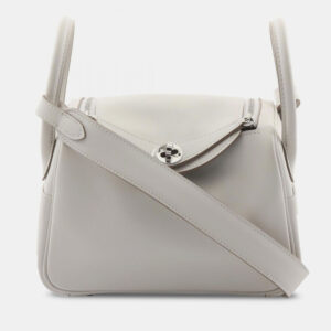 Hermes Gris Pale Swift Leather Lindy Mini Shoulder Bag