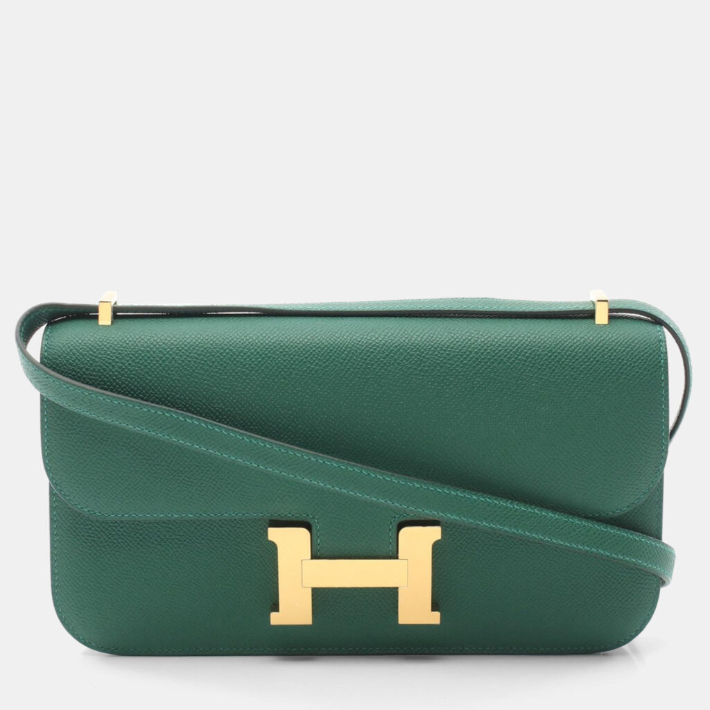 luxury-women-hermes-used-handbags-p1151511-004 Hermes Menthe Epsom Leather Constance Elan Crossbody Bag