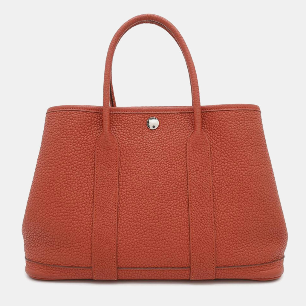 luxury-women-hermes-used-handbags-p1153890-002 Hermes Sanguine Negonda Leather Garden Party TPM Tote Bag