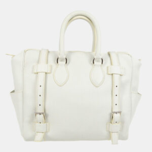 Hermes White Taurillon Clemence Pursangle 31 Handbag