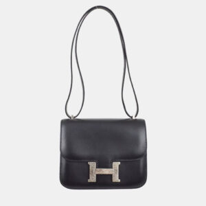 Hermes Black Box Calf Constance 18 Shoulder Bag