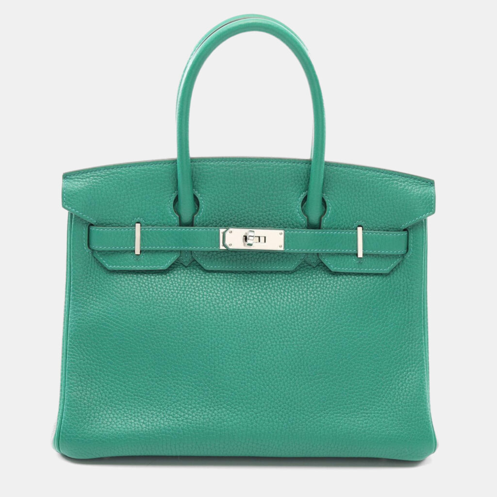 luxury-women-hermes-used-handbags-p1156977-006 Hermes Khaki Vert Vertigo Taurillon Clemence Leather Birkin 30 Bag