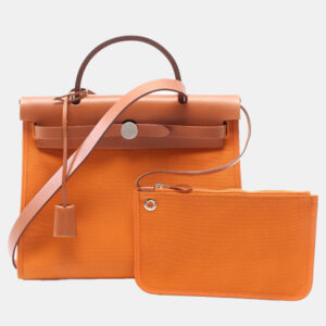 Hermes Vermillon Taurillon Clemence Leather Picotin Lock 22 Bucket Bag