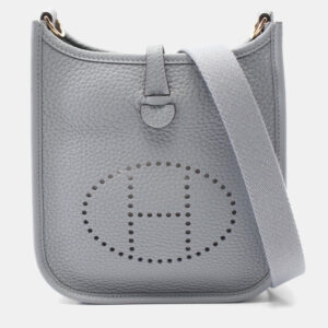 Hermes Blue Glacier Taurillon Clemence Leather Evelyne TPM 16 Shoulder Bag