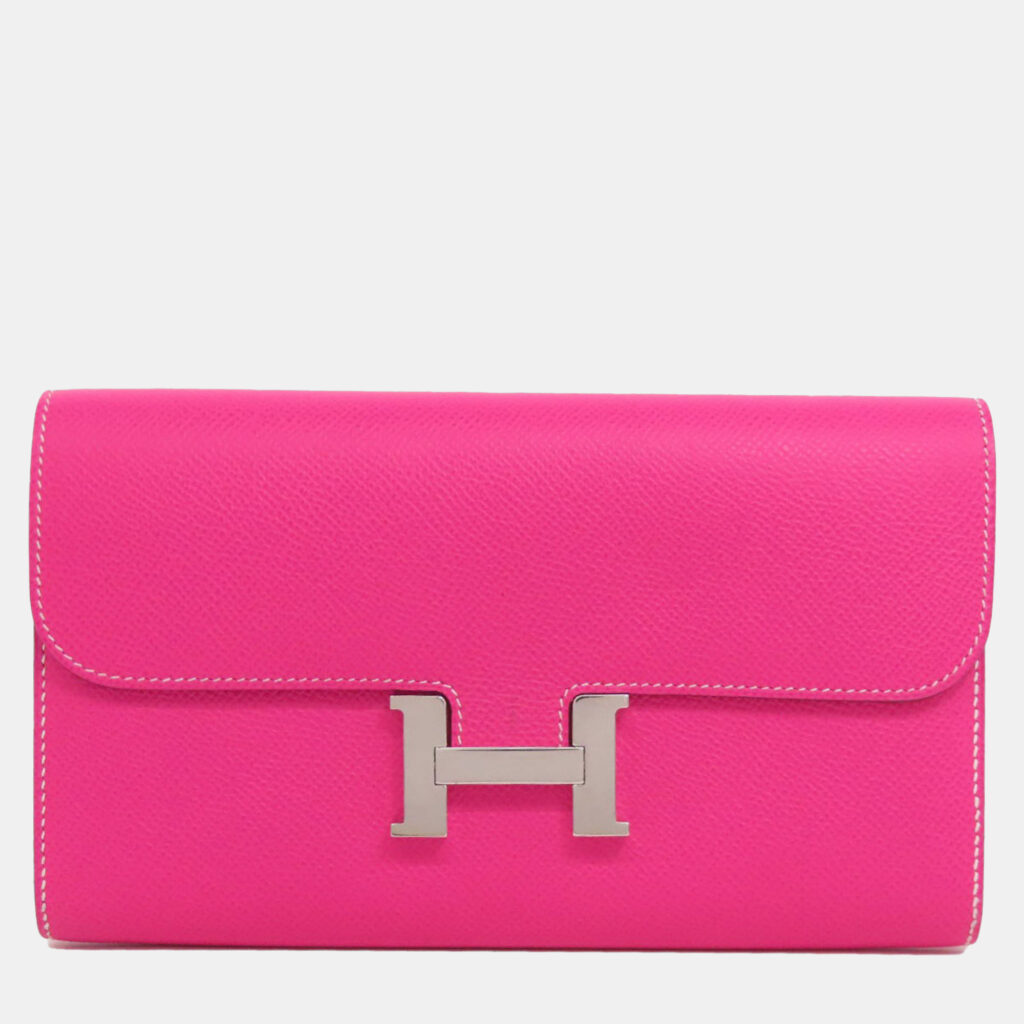 luxury-women-hermes-used-handbags-p1157326-006 Hermes Pink Epsom Leather Constance Long Wallet