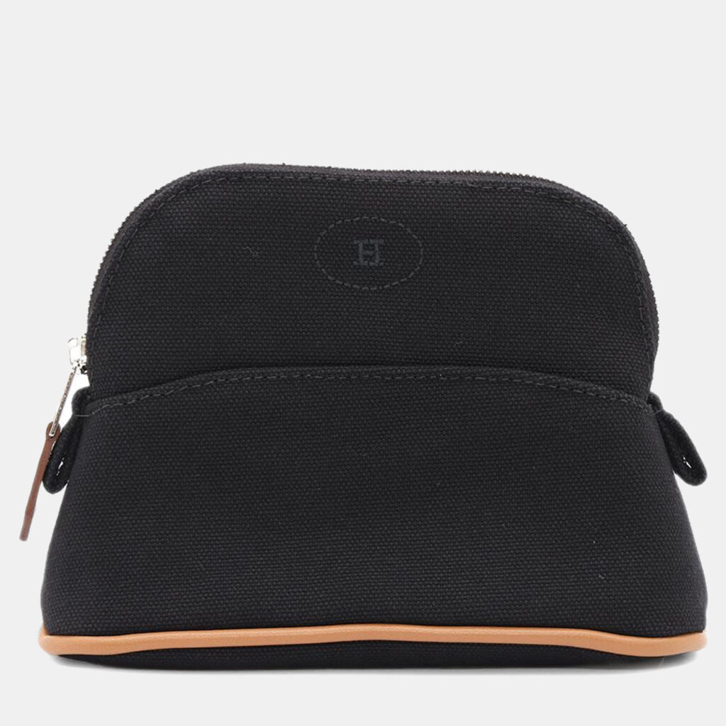 luxury-women-hermes-used-handbags-p1157644-005 Hermes Black Cotton Leather Bolide Mini Pouch