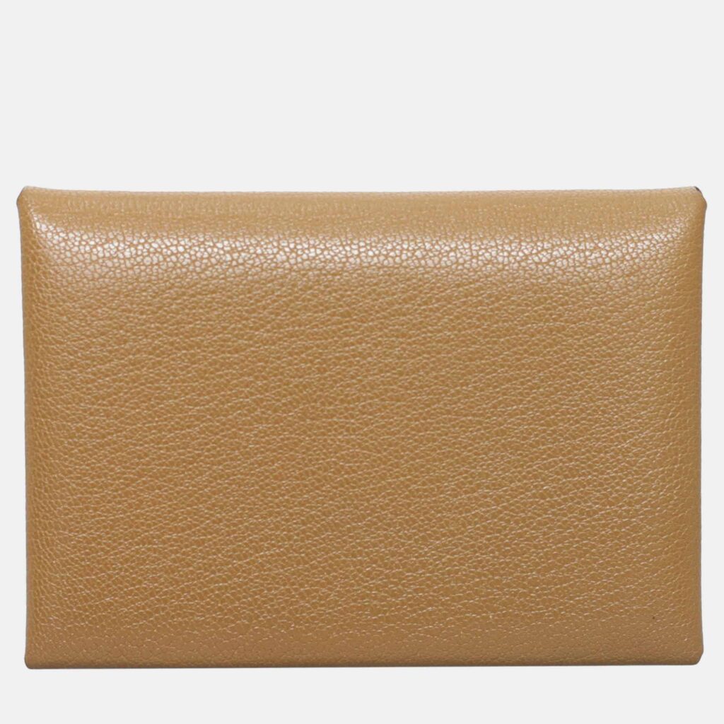 luxury-women-hermes-used-handbags-p1163008-004 Hermes Brown Chevre de Coromandel Calvi Duo Compact Card Holder