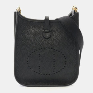 Hermes Black Taurillon Clemence Evelyne TPM Amazon Shoulder Bag