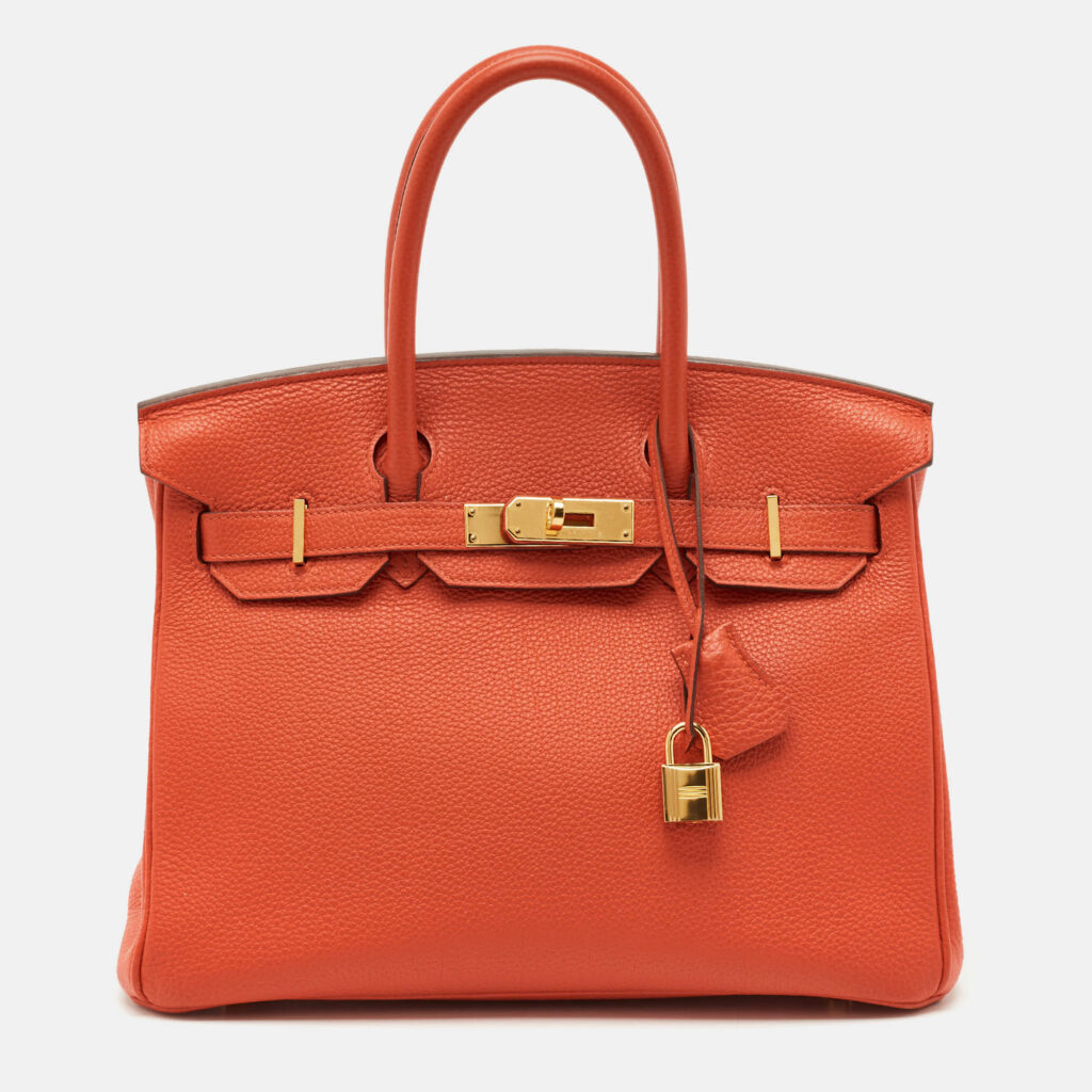 luxury-women-hermes-used-handbags-p1164500-012 Hermès Capucine Togo Leather Gold Finish Birkin 30 Bag