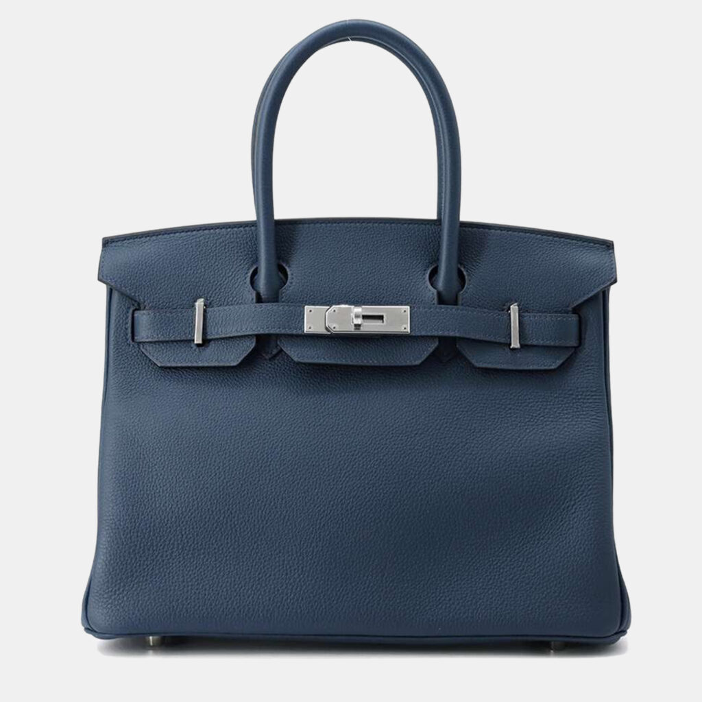 luxury-women-hermes-used-handbags-p1164696-002 Hermes Birkin 30 Blue De Prusse Togo Leather Top Handle Bag