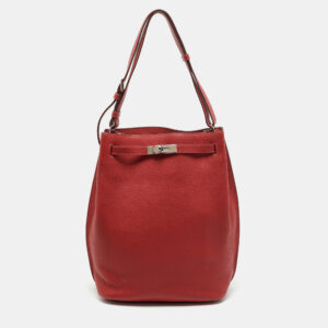 Hermes Rouge Pivoine/Rose Jaipur Taurillon Clemence Leather Palladium Hardware So Kelly 26 Bag