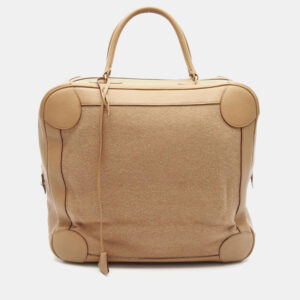 Hermes Omnibus GM Tabac Taurillon Clemence Wool Top Handle Bag
