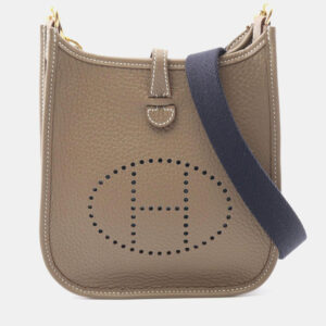Hermes Evelyne TPM 16 Etroupe Grey/Brown Taurillon Clemence Crossbody Bag