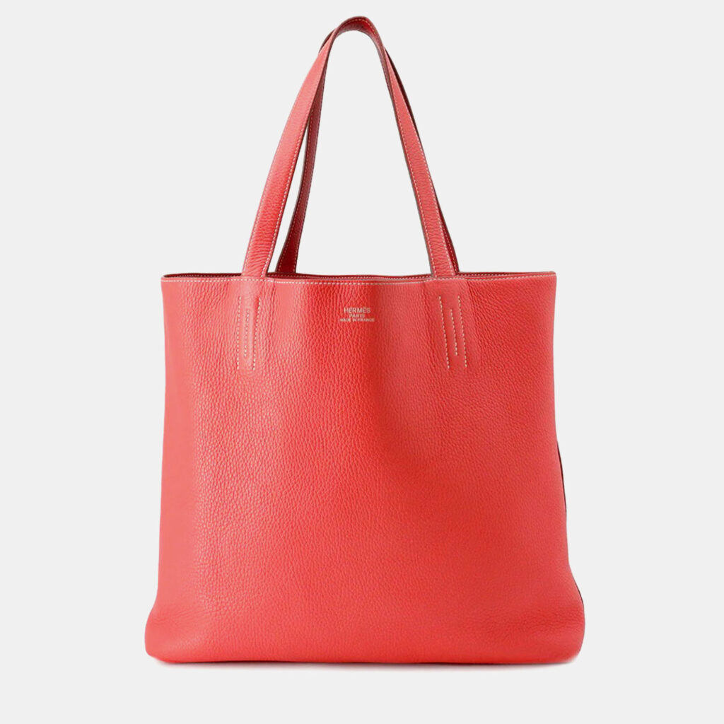 luxury-women-hermes-used-handbags-p1168548-004 Hermes Double Sense Rouge Casaque/Bougainvillier Taurillon Clemence Bag