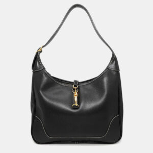 Hermes Trim 31 Black Courchevel Hobo Bag