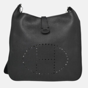 Hermes Black Clemence Brown Taurillon Evelyne II Bag