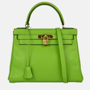Hermes Kelly 32 Apple Green Gulliver Handbag
