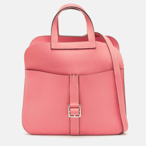Herm&egrave;s Rose Azalee Taurillon Clemence Leather Halzan 31 Bag