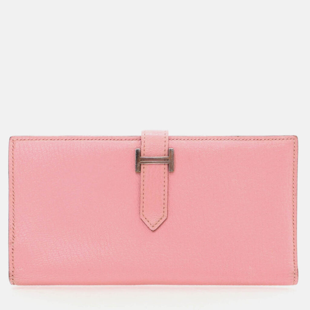 luxury-women-hermes-used-handbags-p1169631-001 Hermes Bearn Pink Mysore Chevre Wallet