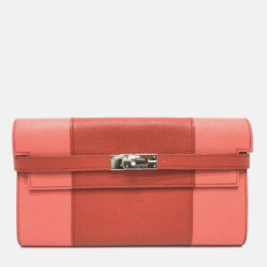 Hermes Kelly Long Pink Leather Long Wallet