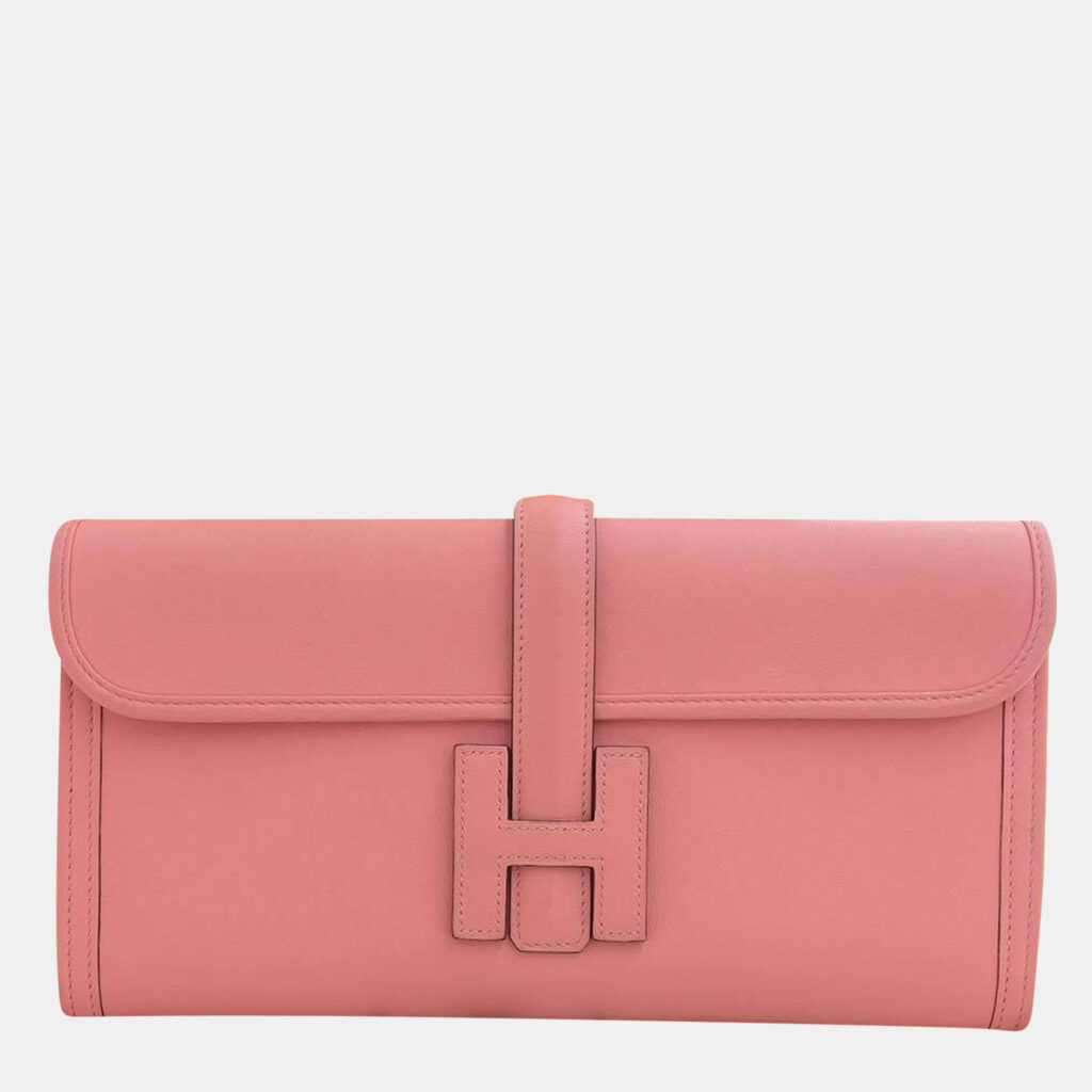 luxury-women-hermes-used-handbags-p752499-010 Hermes Jige Elan 29 Pink Swift Clutch