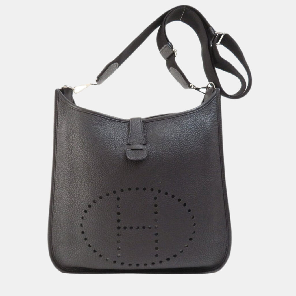 luxury-women-hermes-used-handbags-p835159-002 Hermes Evelyn 3 Black Shoulder Bag Togo Ladies