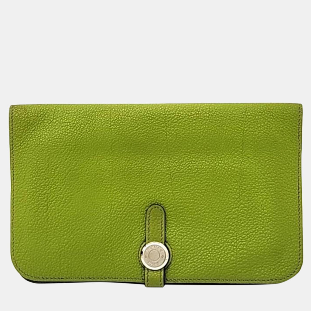 luxury-women-hermes-used-handbags-p934868-002 Hermes Vert Anis Togo Dogon Long Wallet