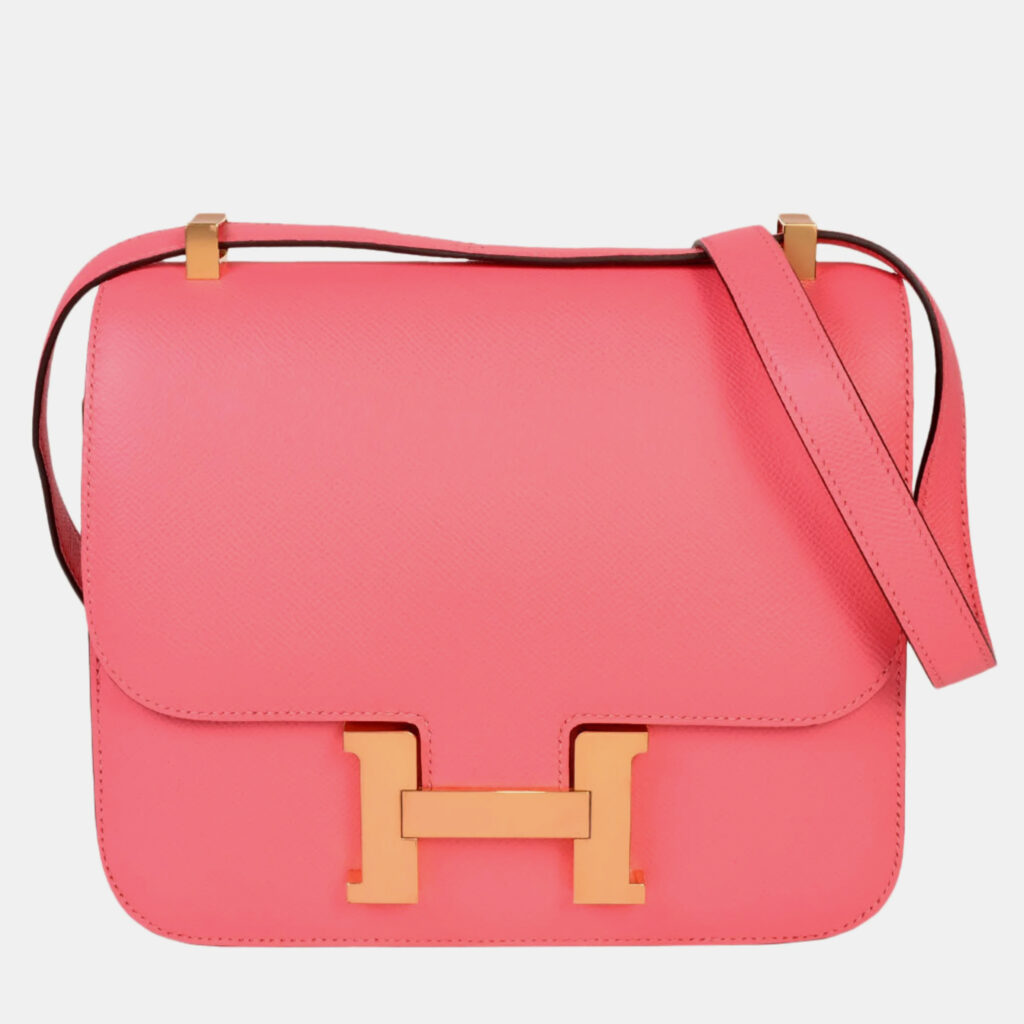 luxury-women-hermes-used-handbags-p939009-002 HERMES Constance 3 24 Special Order Rose Azalea Vaux Epson C stamped (manufactured in 2018) Shoulder bag Pink