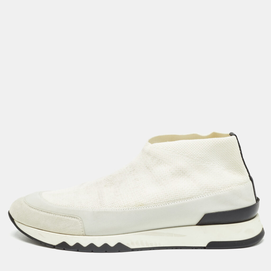 luxury-women-hermes-used-shoes-p1004228-001 Hermes White Knit Fabric Tokyo Sneakers Size 38.5
