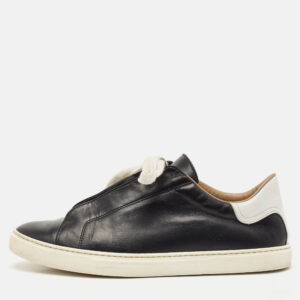 Hermes Black Leather Day Low Top Sneakers Size 40