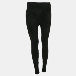 Herve Leger Black Stretch Knit Leggings S