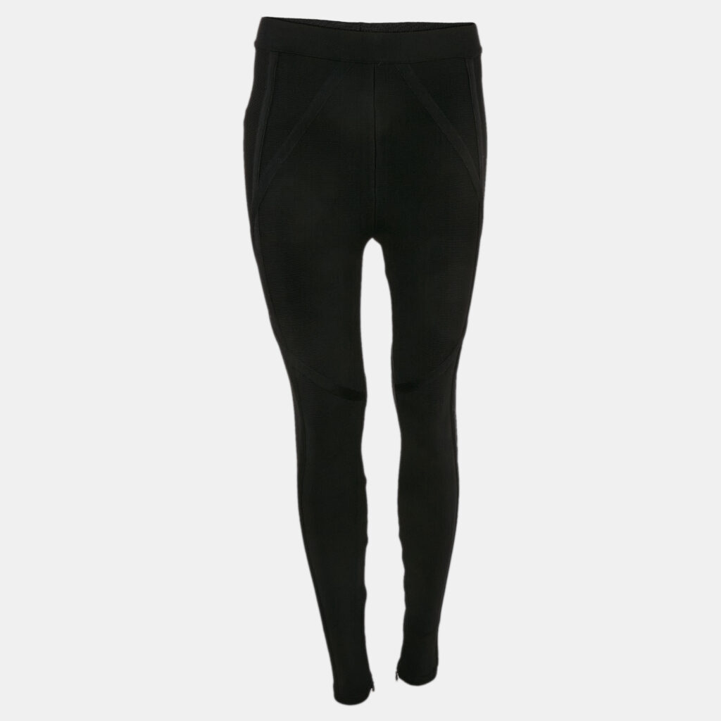 luxury-women-herve-leger-used-clothes-p1107843-001 Herve Leger Black Stretch Knit Leggings S