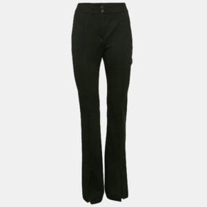 Hugo Boss Black Jersey Wide Leg Slit Detail Trousers S