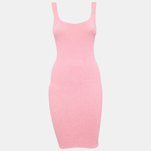 Hunza G Pink Textured Jersey Tank Top S