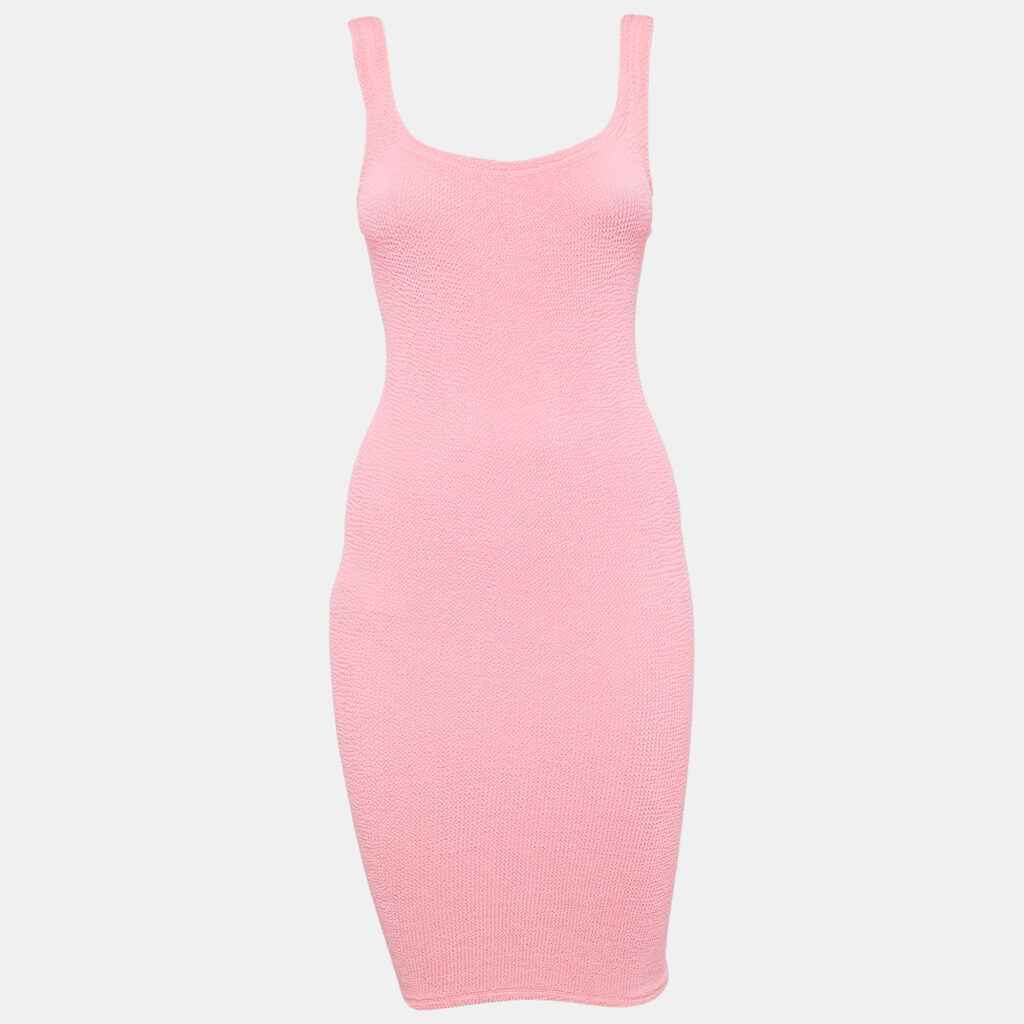 Hunza G Pink Textured Jersey Tank Top S