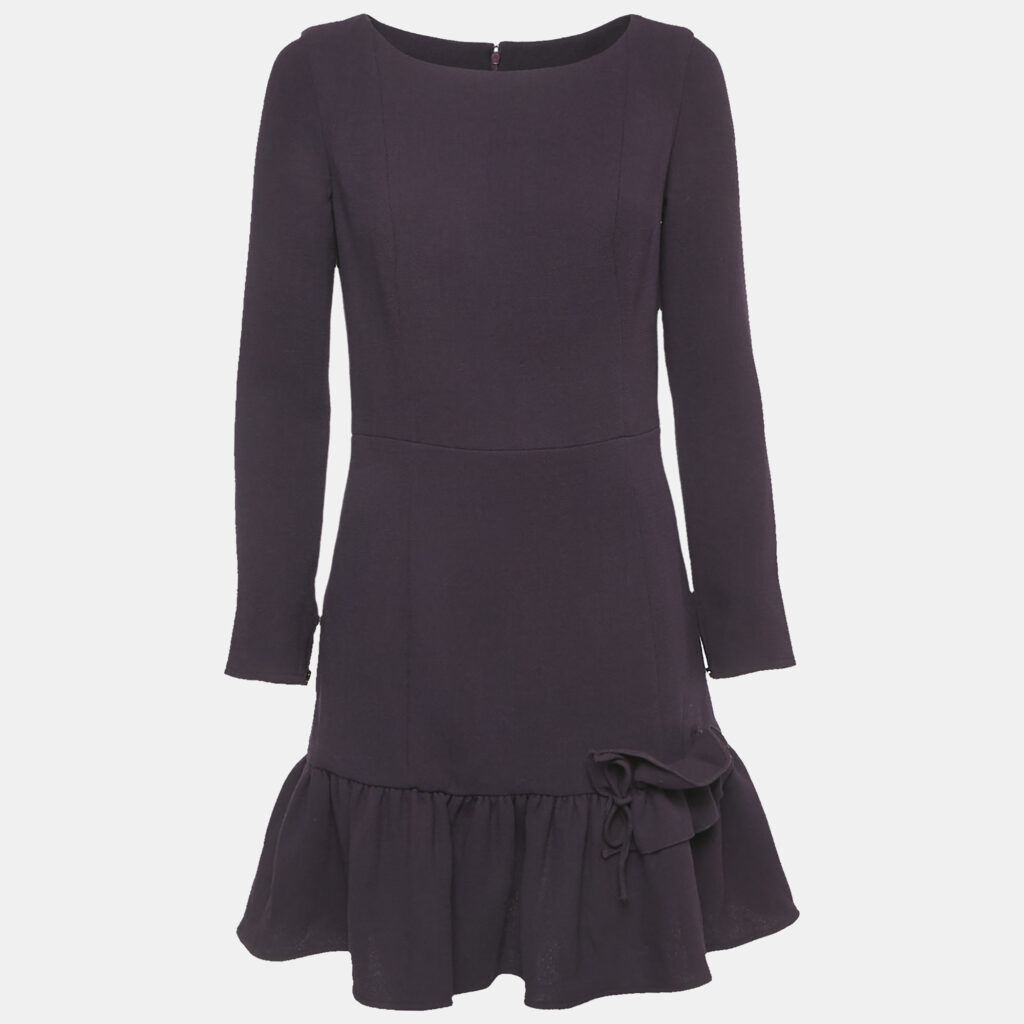 luxury-women-ingie-paris-new-clothes-p1129275-002 INGIE Paris Purple Crepe Wool Flounce Mini Dress XS