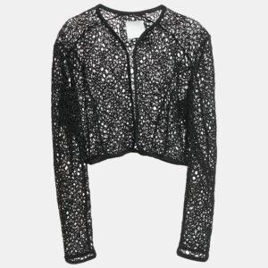 INGIE Paris Black Guipure Lace Blouse S