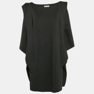 INGIE Paris Black Jersey Shoulder Tie-Up Detail Jeruni Mini Dress XL