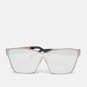 Irresistor Silver/Black Lambda Oversized Sunglasses
