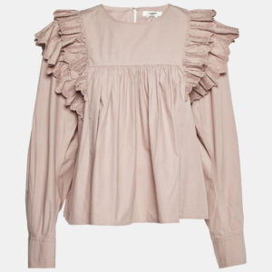 Isabel Marant Etoile Mauve Cotton Frilled Blouse L