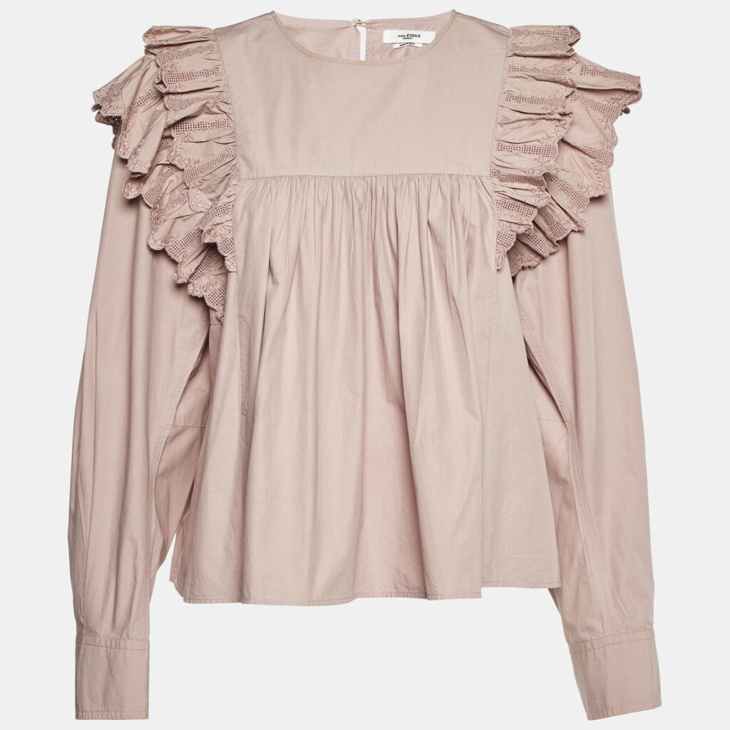 luxury-women-isabel-marant-etoile-used-clothes-p1124808-002 Isabel Marant Etoile Mauve Cotton Frilled Blouse L