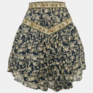 Isabel Marant Etoile Blue Floral Print Cotton Vega Mini Skirt XS